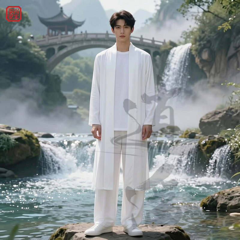 夏季纯白薄纱防晒汉服开衫披风