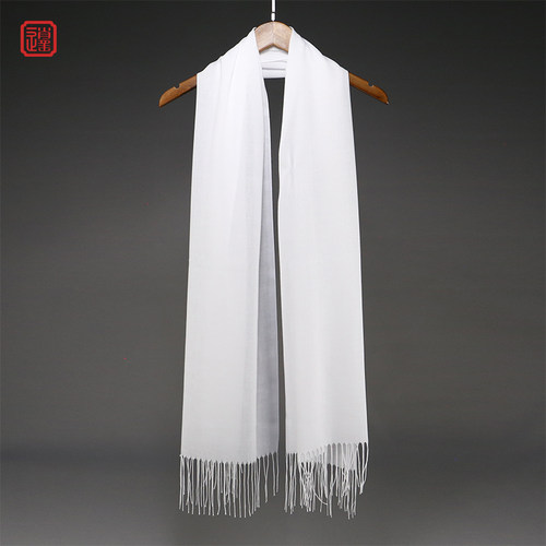 大红色仿羊绒围巾男女白色围巾