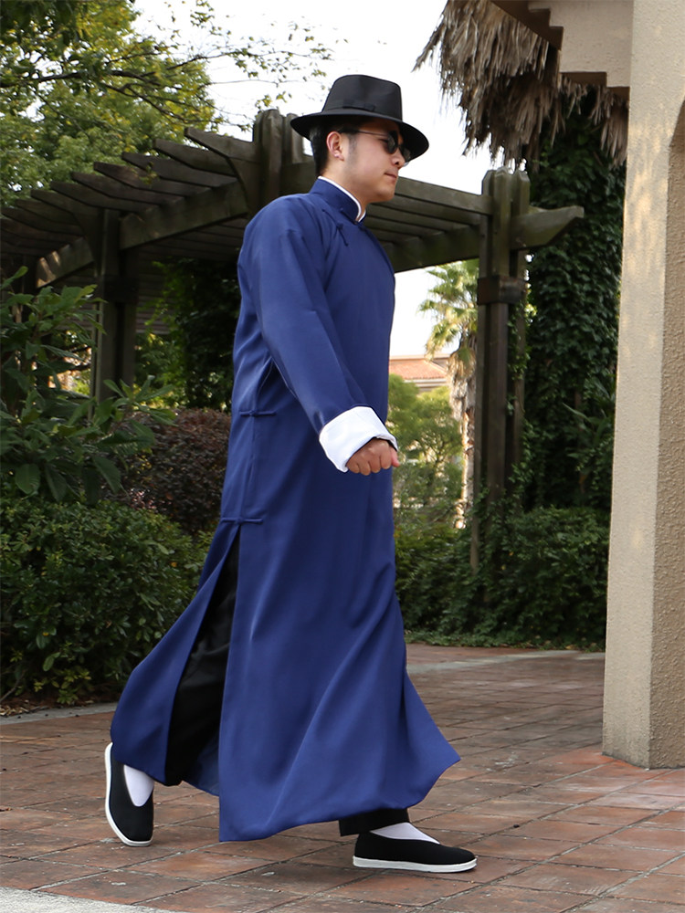 CHINESE STYLE ROBE MANDARIN JACKET CHINESE STYLE GROOMSMEN DRESS CROSS TALK DRESS TANG SUIT OBLIQUE BREASTED COAT RETRO MENS REPUBLIC OF CHINA STYLE GOWN