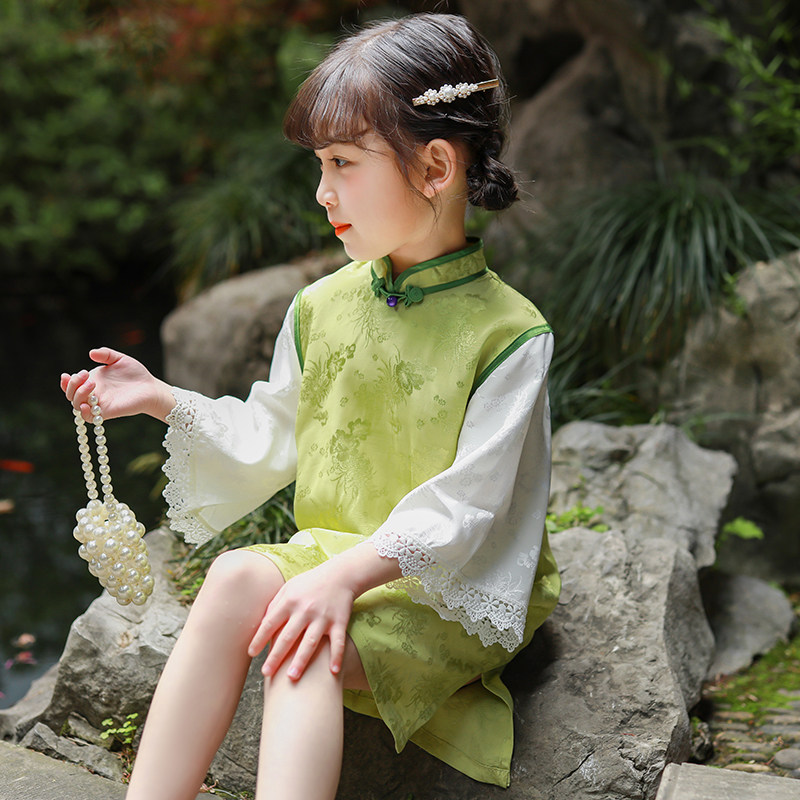 儿童旗袍唐装夏季中国风连衣裙