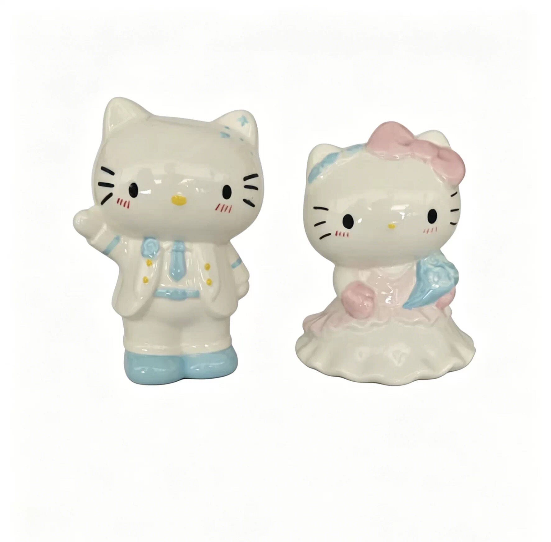hello kitty婚纱系列 凯蒂猫陶瓷摆件情侣婚礼送闺蜜碟结婚礼物