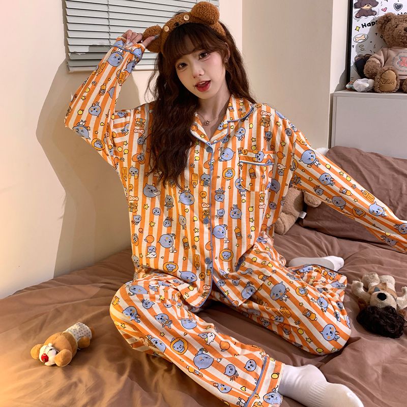 可爱卡通酷儿纯棉睡衣女春秋季