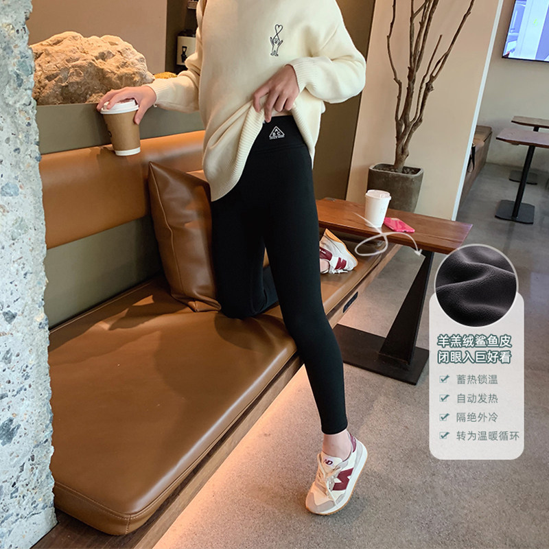 女童打底加绒鲨鱼裤春装2025新款韩版中大童休闲外穿高弹打底裤潮