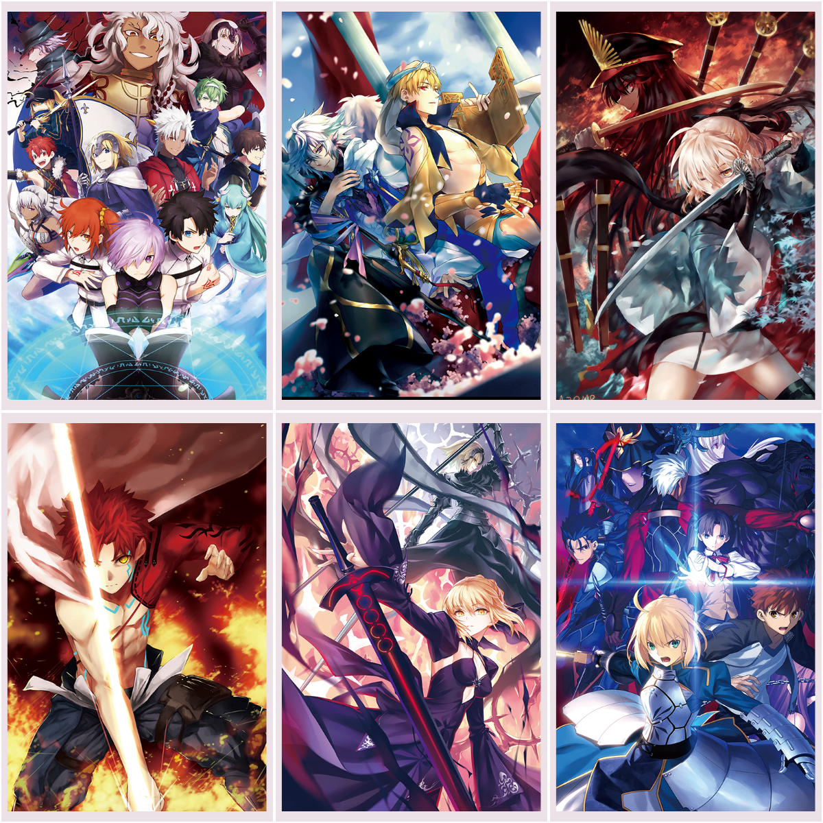 fate命运守护夜动漫壁纸吾王大海报saber宿舍寝室二次元墙贴定制