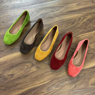 方头浅口单鞋 平底鞋 工作鞋 Blair 酒红色单鞋 2025新款 单鞋 Eadie