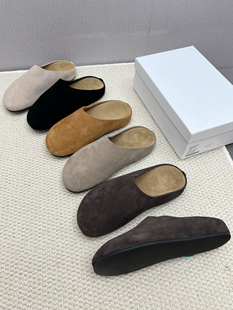 真皮厚底复古row风包头半拖女软皮平底拖鞋 2025新款 Eadie Blair