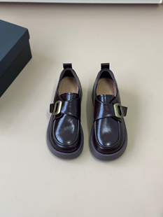 英伦风一脚蹬单鞋 Blair 中跟鞋 粗跟黑色小皮鞋 Eadie2024秋冬新款