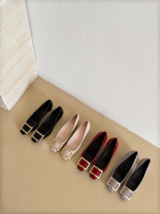 真皮方头浅口单鞋 2025新款 平底鞋 通勤鞋 Blair 中跟单鞋 Eadie