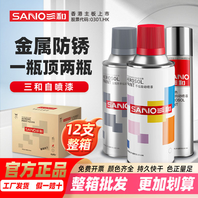 三和整箱自喷漆塑料改色翻新油漆金属防锈黑白色涂鸦专用喷漆批发