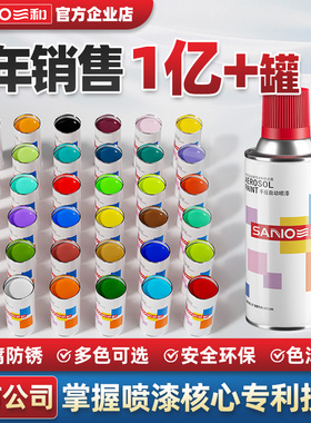 三和自喷漆防锈金属漆塑料家具木器漆涂鸦墙面黑色白色手摇喷漆