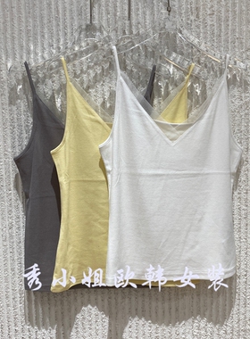 欧洲站2026夏季新款V领吊带背心女百搭纯色外穿背心上衣2306