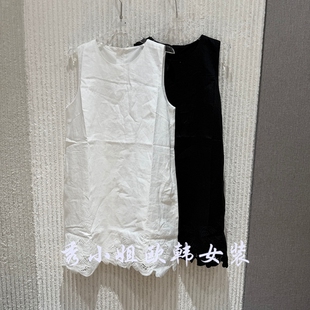 欧洲站2026夏季新款PH23圆领镂空钩花花边无袖背心连衣裙女68828