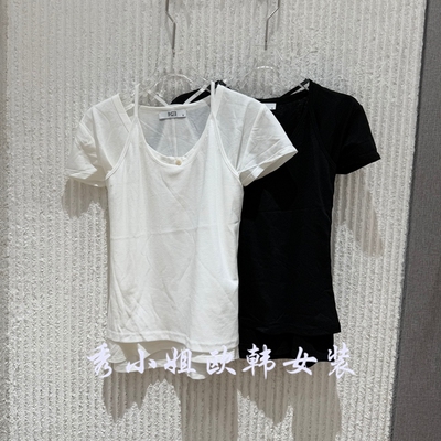 欧洲站2026夏新款清水系圆领短袖T恤女夏百搭宽松休闲上衣5588