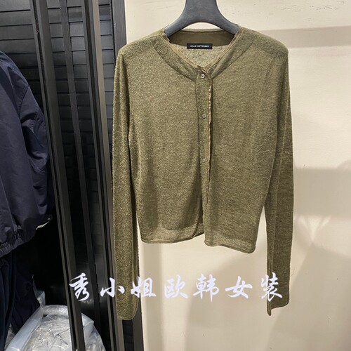 欧洲站2026秋新款开衫女百搭显瘦圆领纽扣针织衫上衣63166