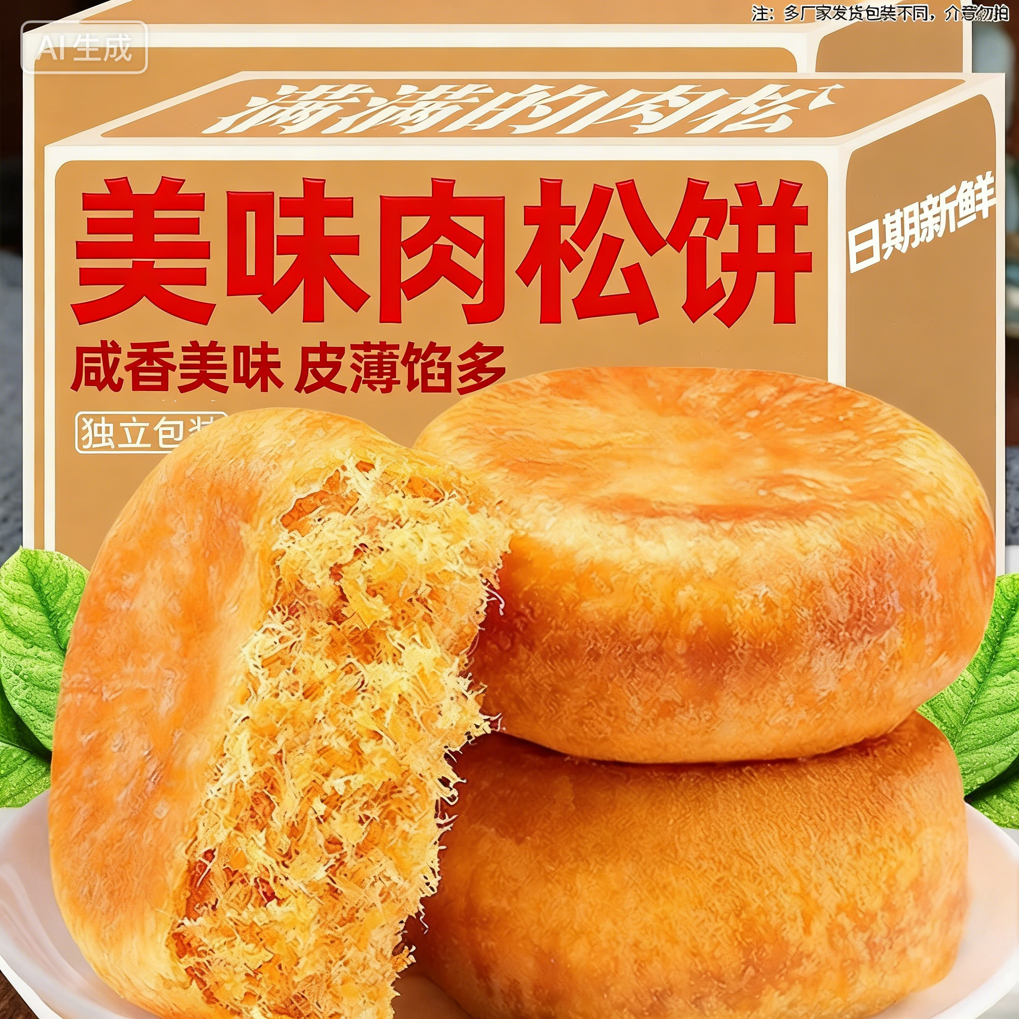 美味肉松饼正宗肉松饼独立包装面包办公宿舍休闲零食早餐糕点整箱