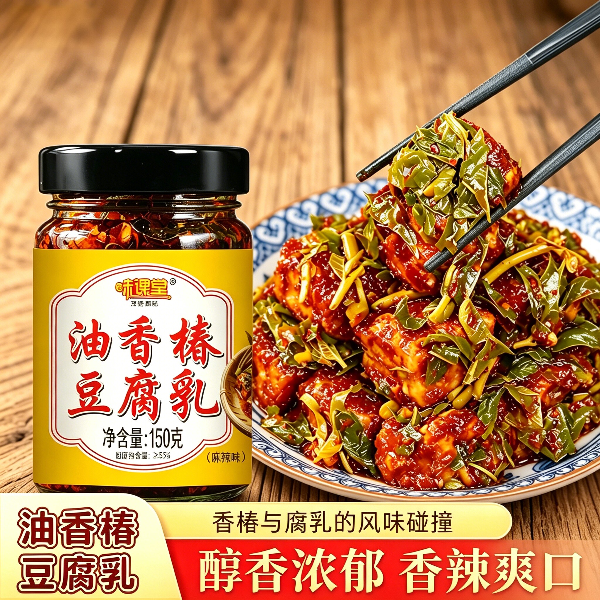 老式油香椿豆腐乳毛豆腐霉豆腐麻辣味腐乳下饭夹馍拌饭香椿调味酱