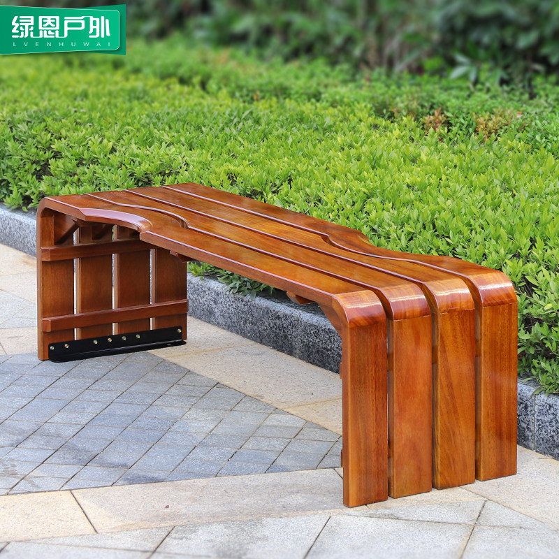 户外长椅庭院坐椅露天阳台花园菠萝格木质长椅成品座椅防腐木坐凳