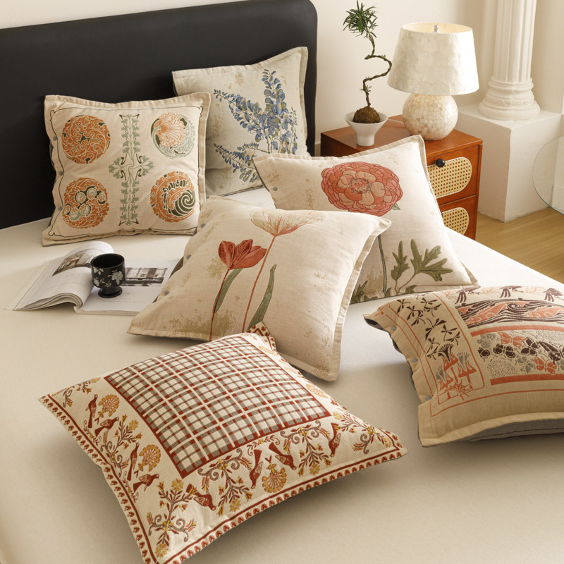 新款纯棉纱布抱枕全棉靠枕可拆洗腰枕客厅卧室汽车纯棉沙发方枕套