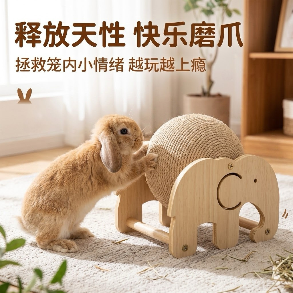 侏儒兔子磨爪解闷自嗨玩具剑麻球图片
