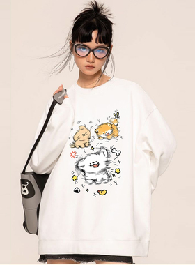 春秋新品圆领卫衣长袖T恤女ins外穿学生打底衫韩版上衣服女长袖