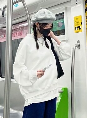 春秋新品圆领卫衣长袖T恤女ins外穿学生打底衫韩版上衣服女长袖