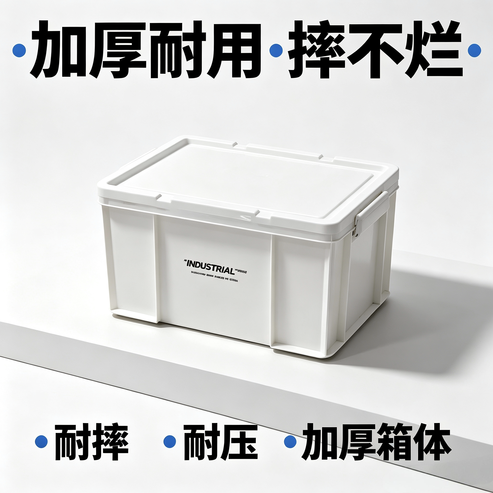 工业风收纳箱加厚塑料组合柜露营户外客厅收纳加厚箱白色不透明