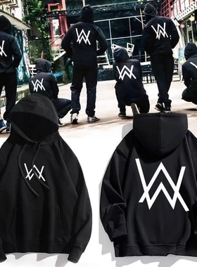 嘉豪同款卫衣艾伦沃克91可加绒连帽卫衣儿童3D印花