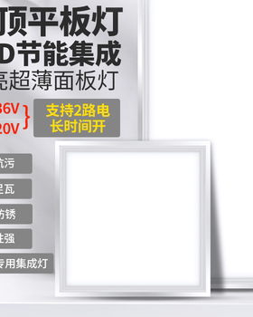 集成吊顶面板灯低压300x600天花板嵌入式12V24V36Vled平板灯60x60