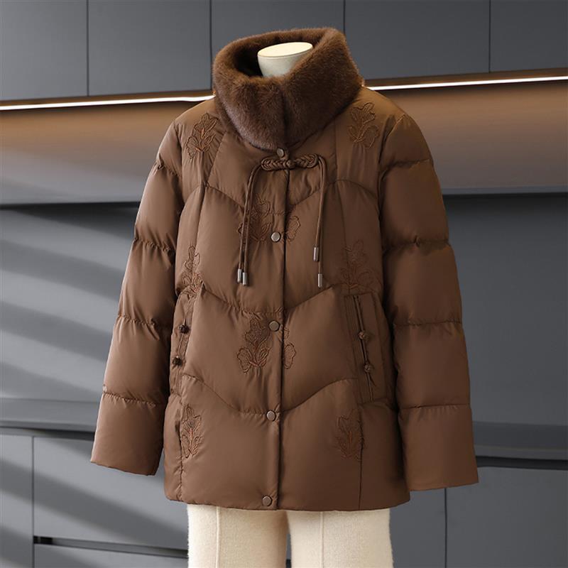 妈妈冬装外套加绒加厚羽绒棉服2025新款中老年人奶奶装秋冬棉袄女