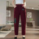 灯芯绒时尚 直筒长裤 中老年女春秋款 妈妈装 遮肉松紧腰休闲哈伦裤 子