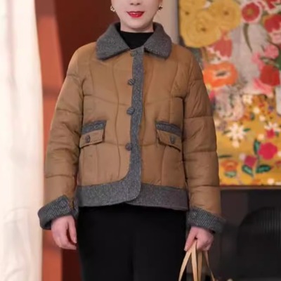 妈妈羽绒棉服冬装外套短款中老年人秋冬小棉袄新款洋气保暖棉衣女