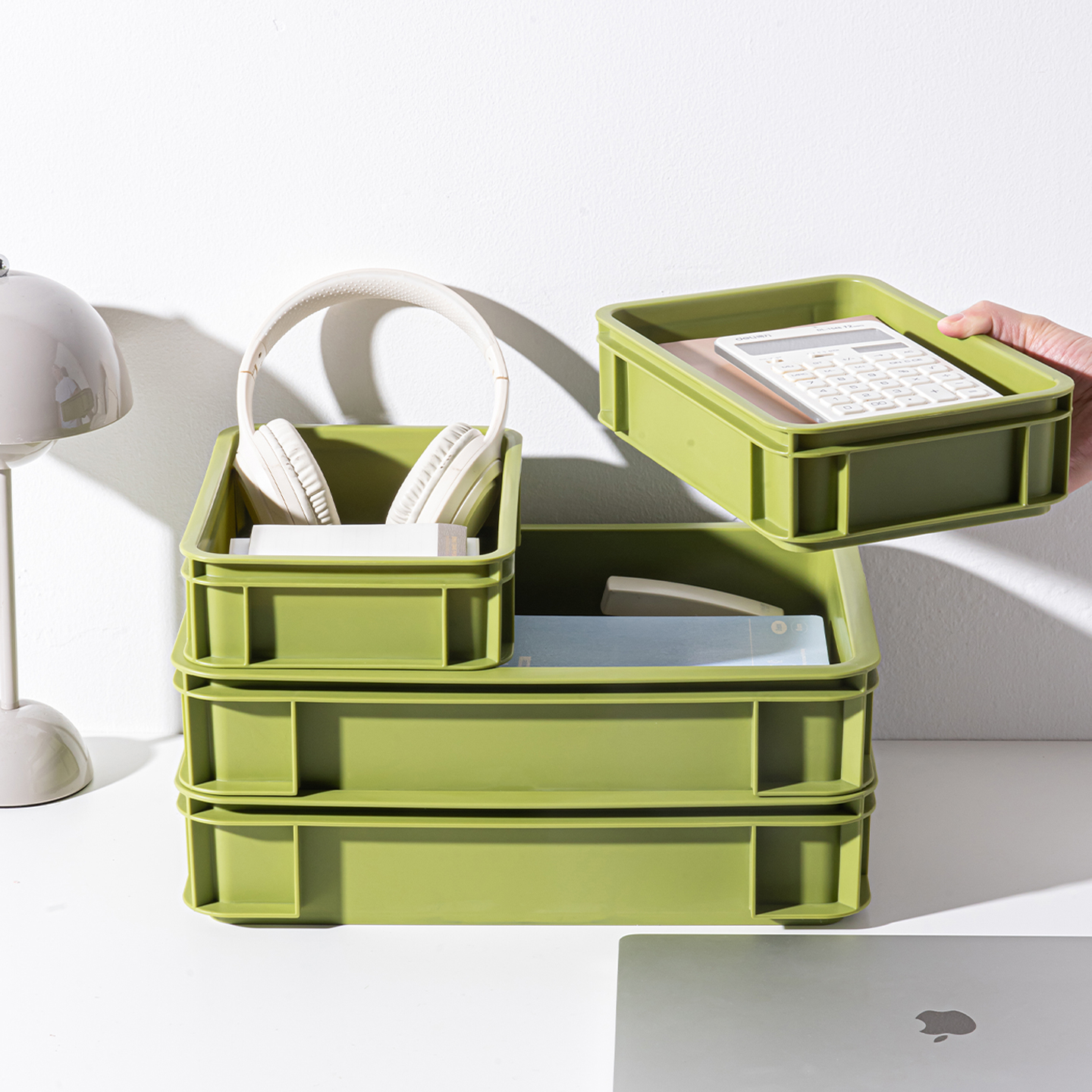 洋洋鱼工业风桌面可叠加收纳筐