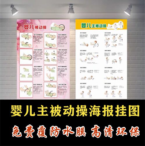 婴儿抚触操示意图写真贴画