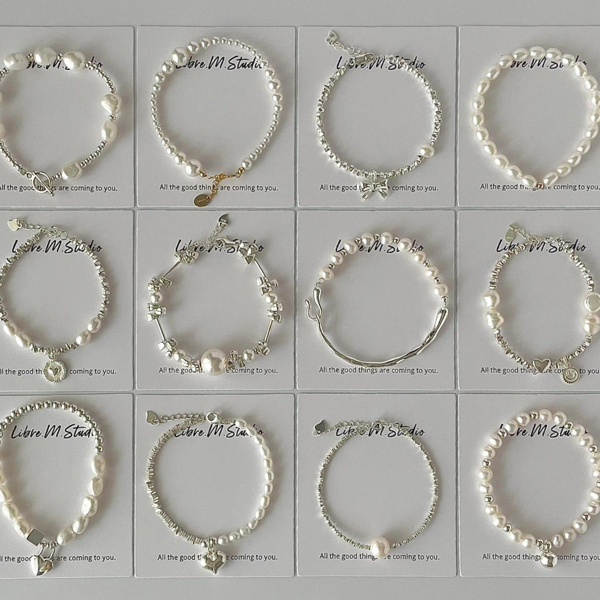 天然不规则珍珠s925纯银手链女串珠碎银子冷淡风小众气质百搭饰品