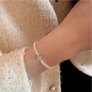 小众设计简约百搭小盘缠发水晶手链女轻奢百搭简约精致送闺蜜手饰