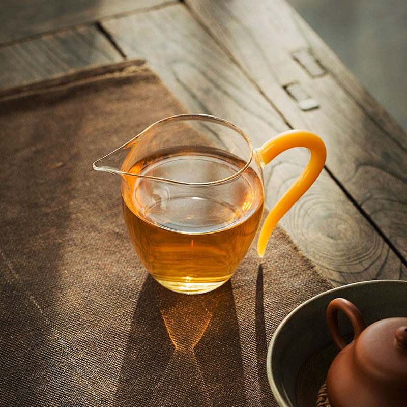日式玻璃公道杯加厚有耳分茶器茶茶海