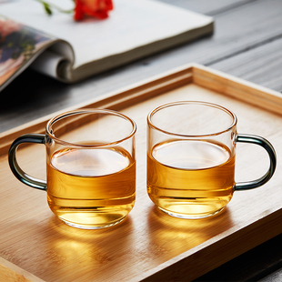 玻璃小茶杯家用耐热透明品茗杯主人杯透明功夫喝水泡茶杯茶具套装