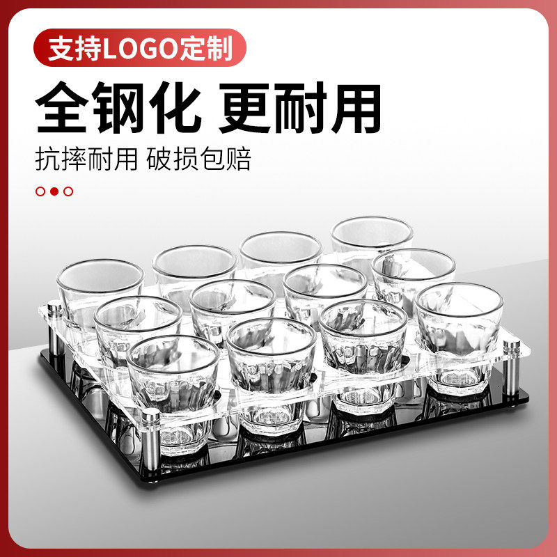 八角防摔喝酒高档水杯钢化玻璃杯家用商用酒吧ktv啤酒杯子套装