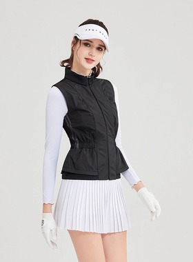 FG新款高尔夫服装女士背心运动马甲上衣时尚韩版收腰秋冬外套女装