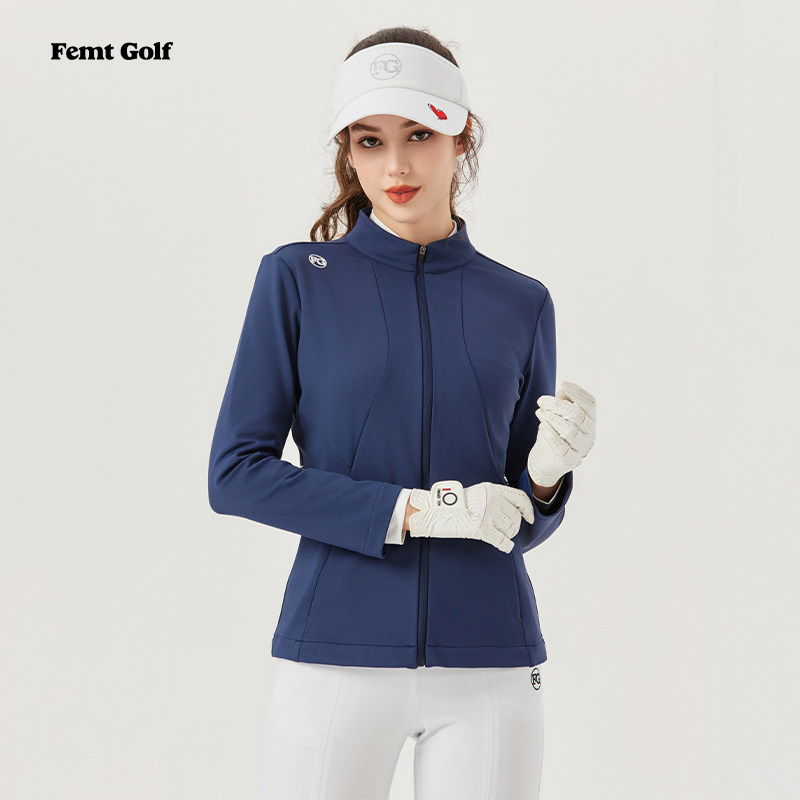 FG高尔夫风衣女士防风保暧磨毛秋冬golf外套韩版收腰高端运动女装
