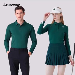AW2024新款高尔夫服装男女款长袖t恤运动polo衫运动上衣队服定制