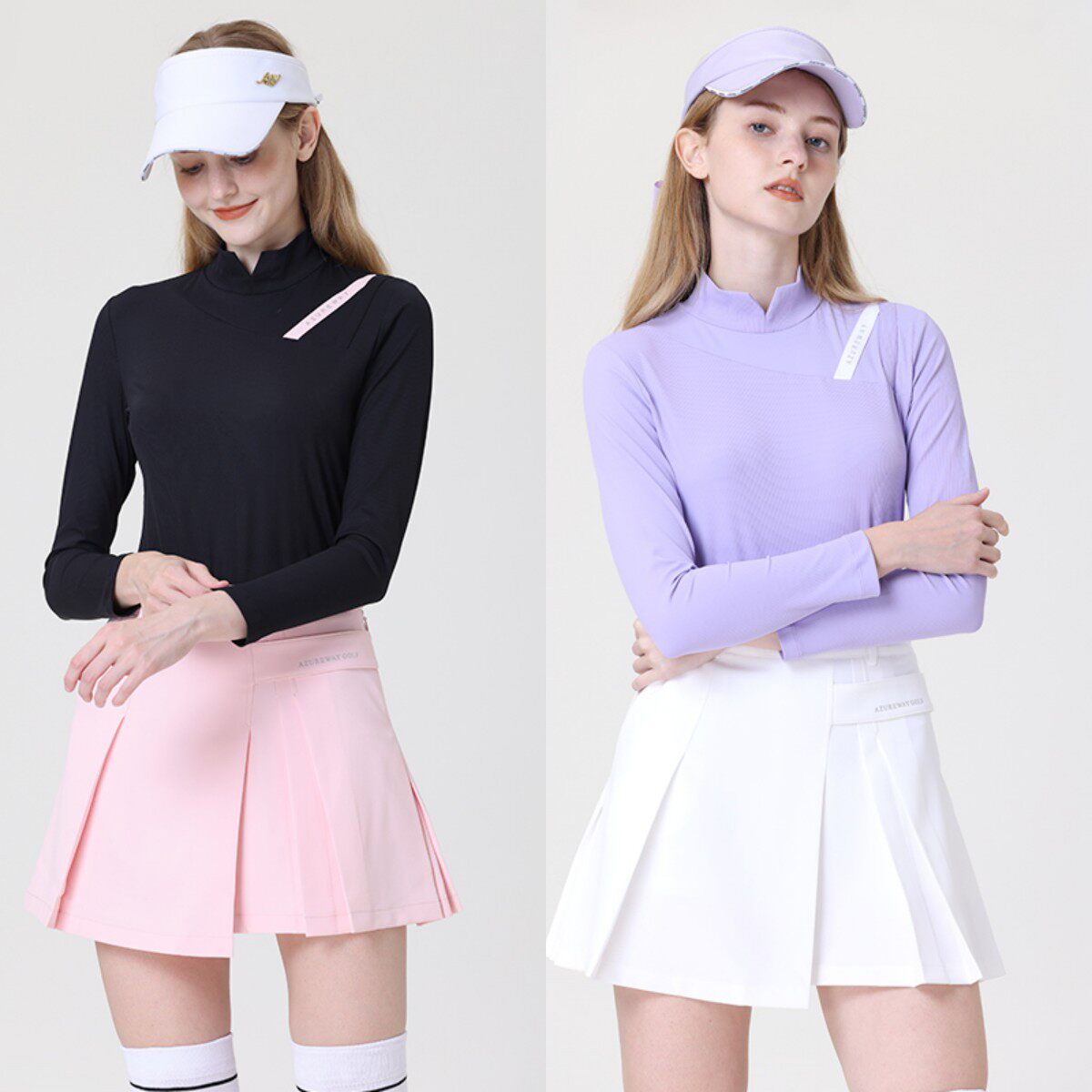 高尔夫衣服女打底衫修身百褶裙子
