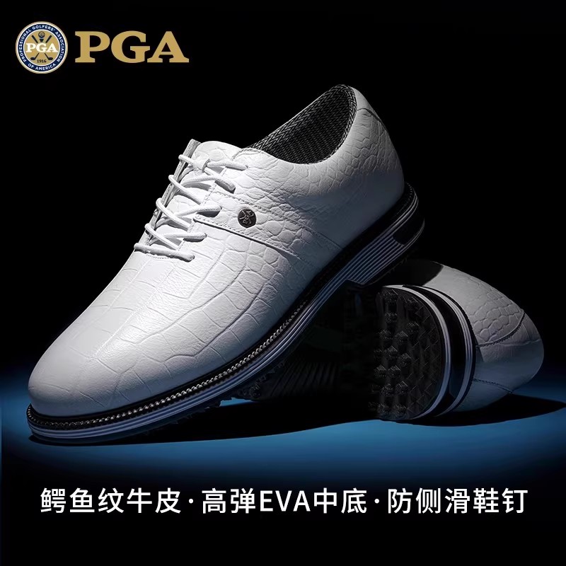 PGA2025新款高尔夫男鞋头层牛皮