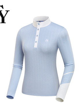 T416高尔夫服装女秋冬新品长袖t恤韩版立领golf女装女士运动上衣