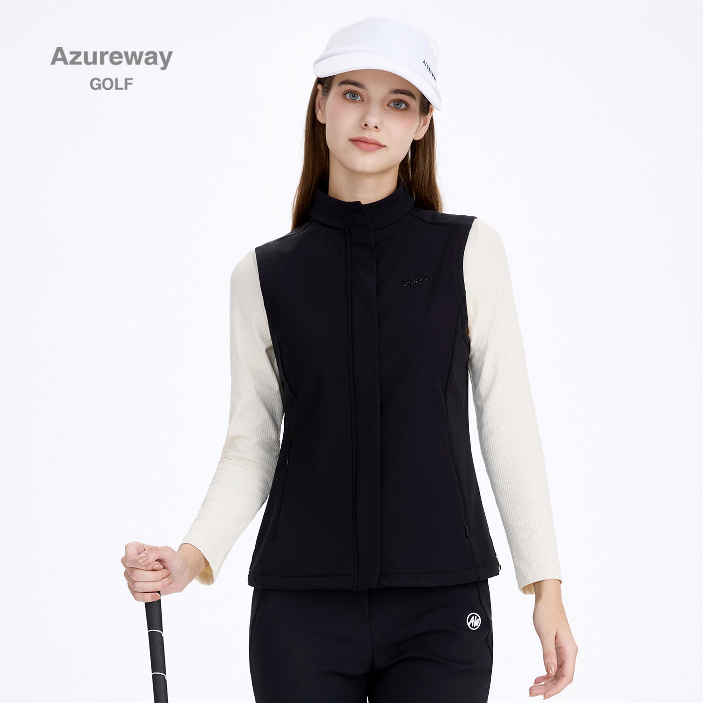 AW高尔夫服装女士背心运动球衣秋冬新款时尚韩版马甲上衣女装外套