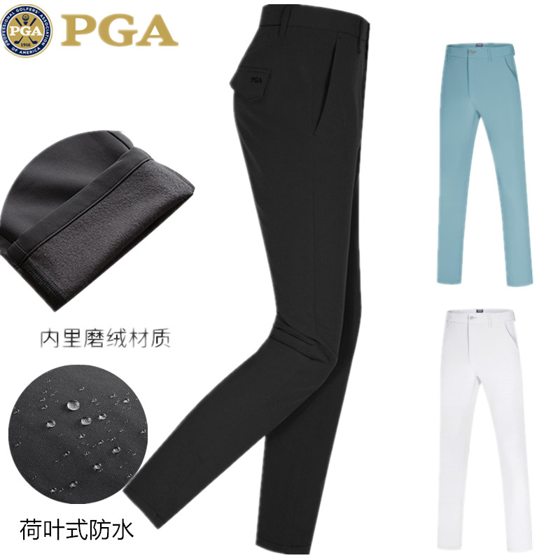P新品高尔夫裤子男 秋冬加绒磨毛保暧高尔夫球裤防水防风休闲长裤