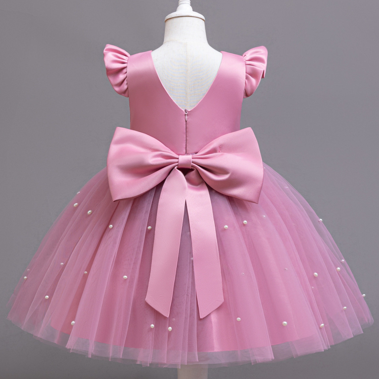 儿童钢琴演出服主持人礼服裙女童派对公主裙外贸童装聚会生日裙子