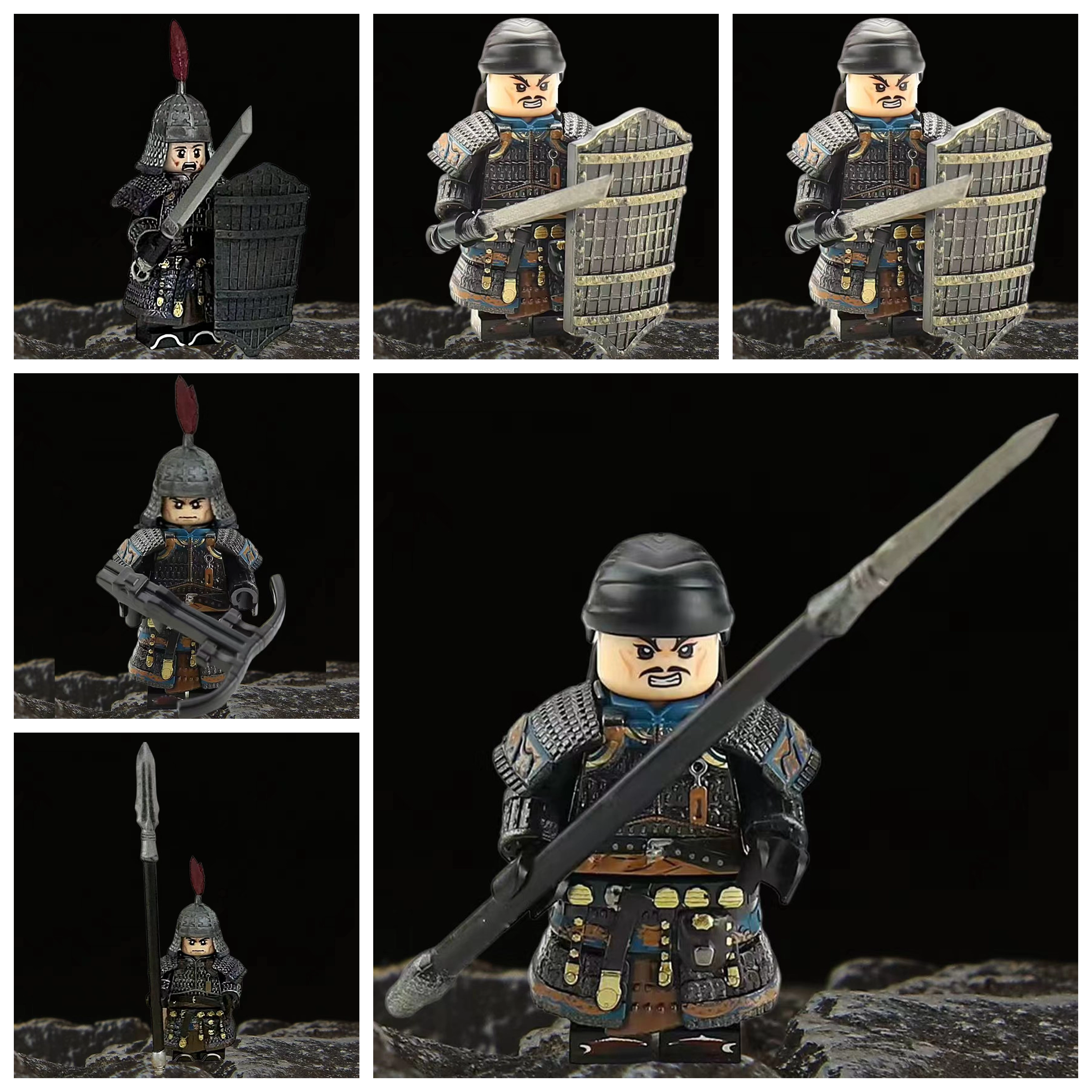 古代大唐玄甲军团拼装积木人仔