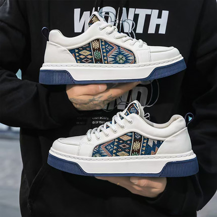 特大码男鞋45新款休闲运动鞋46潮流刺绣小众爆款鞋子47男款板鞋48