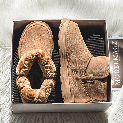 【加宽雪地靴加绒保暖面包鞋】